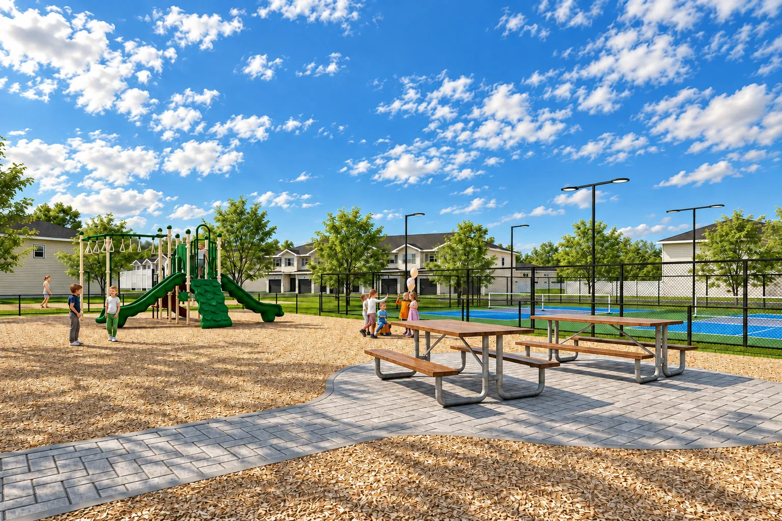 Rendering of children's playground at Aurora Oaks in Ocala, FL.